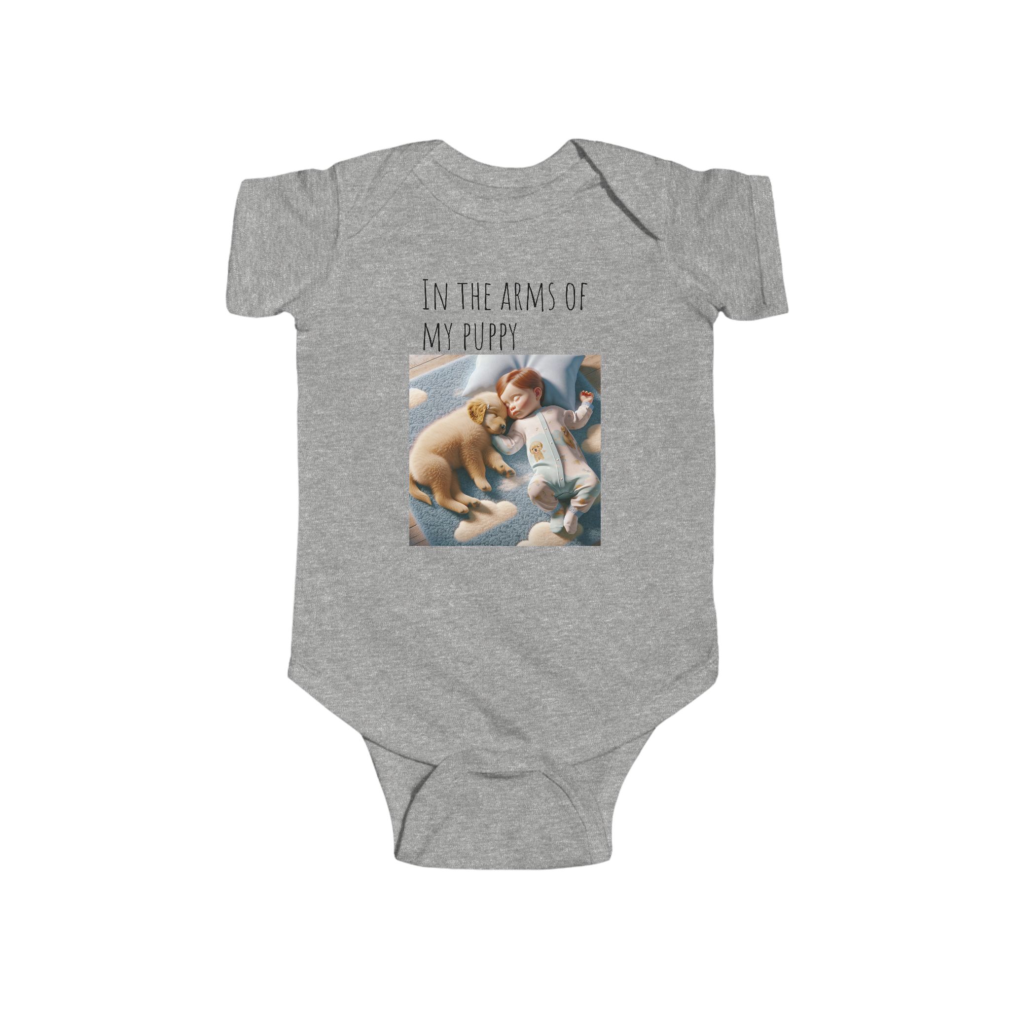 Infant Fine Jersey Bodysuit | "In the Arms of a Puppy" Infant Onesie – Cuteness Wrapped in Comfort! - Image 10