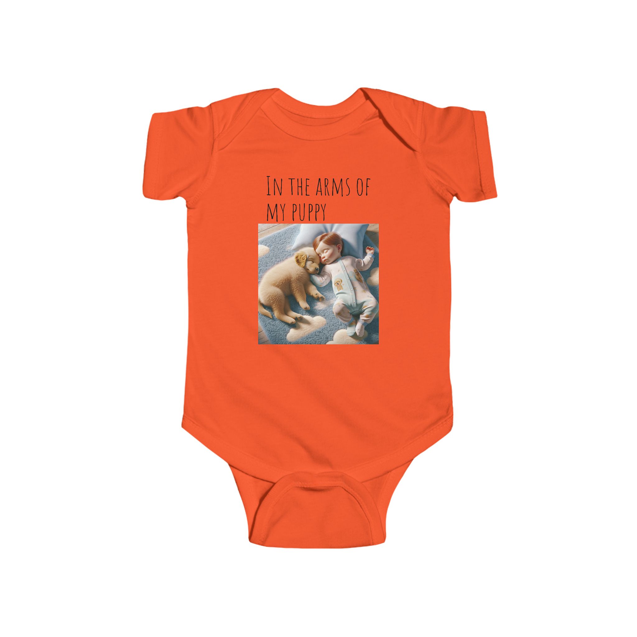 Infant Fine Jersey Bodysuit | "In the Arms of a Puppy" Infant Onesie – Cuteness Wrapped in Comfort! - Image 7
