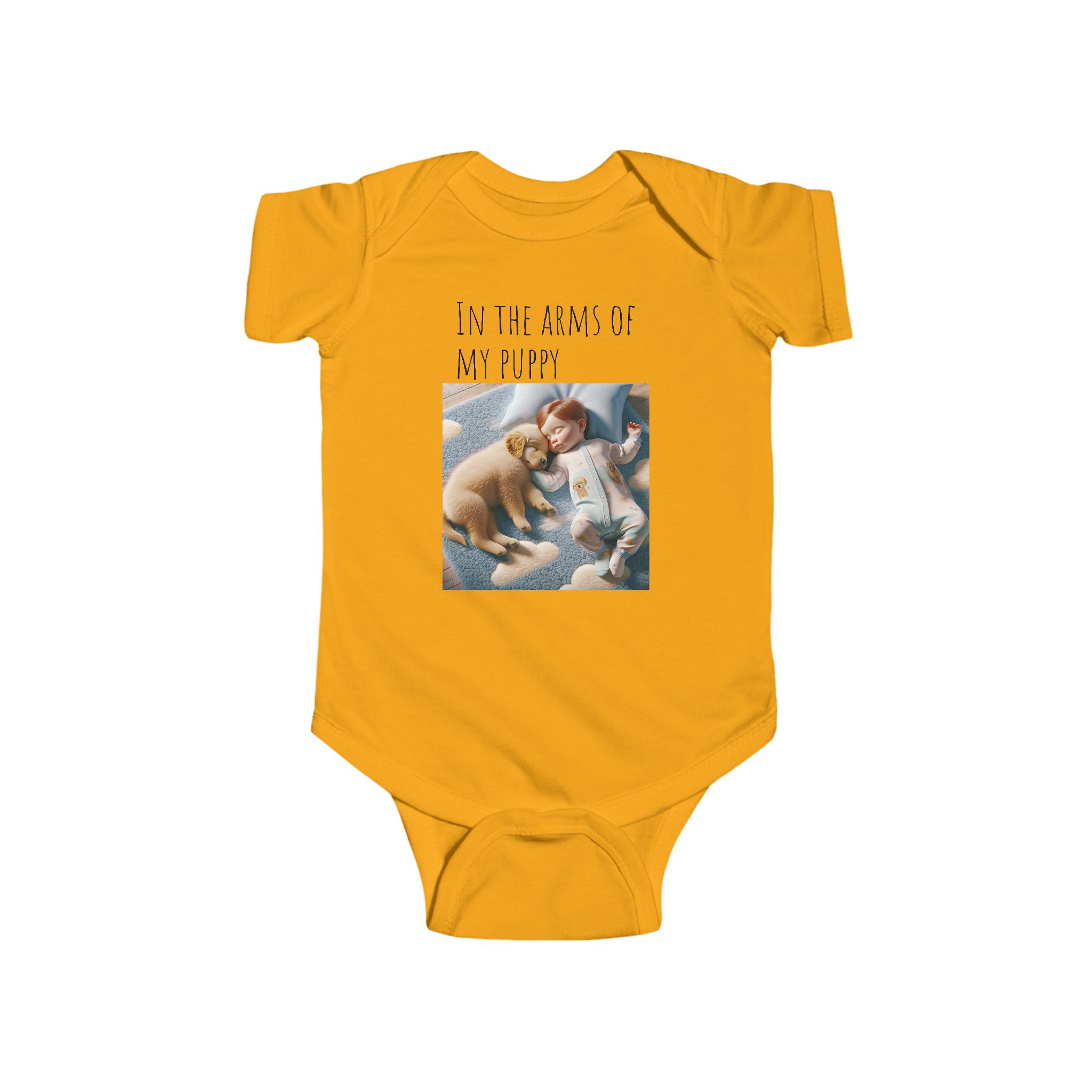 Infant Fine Jersey Bodysuit | "In the Arms of a Puppy" Infant Onesie – Cuteness Wrapped in Comfort! - Image 13