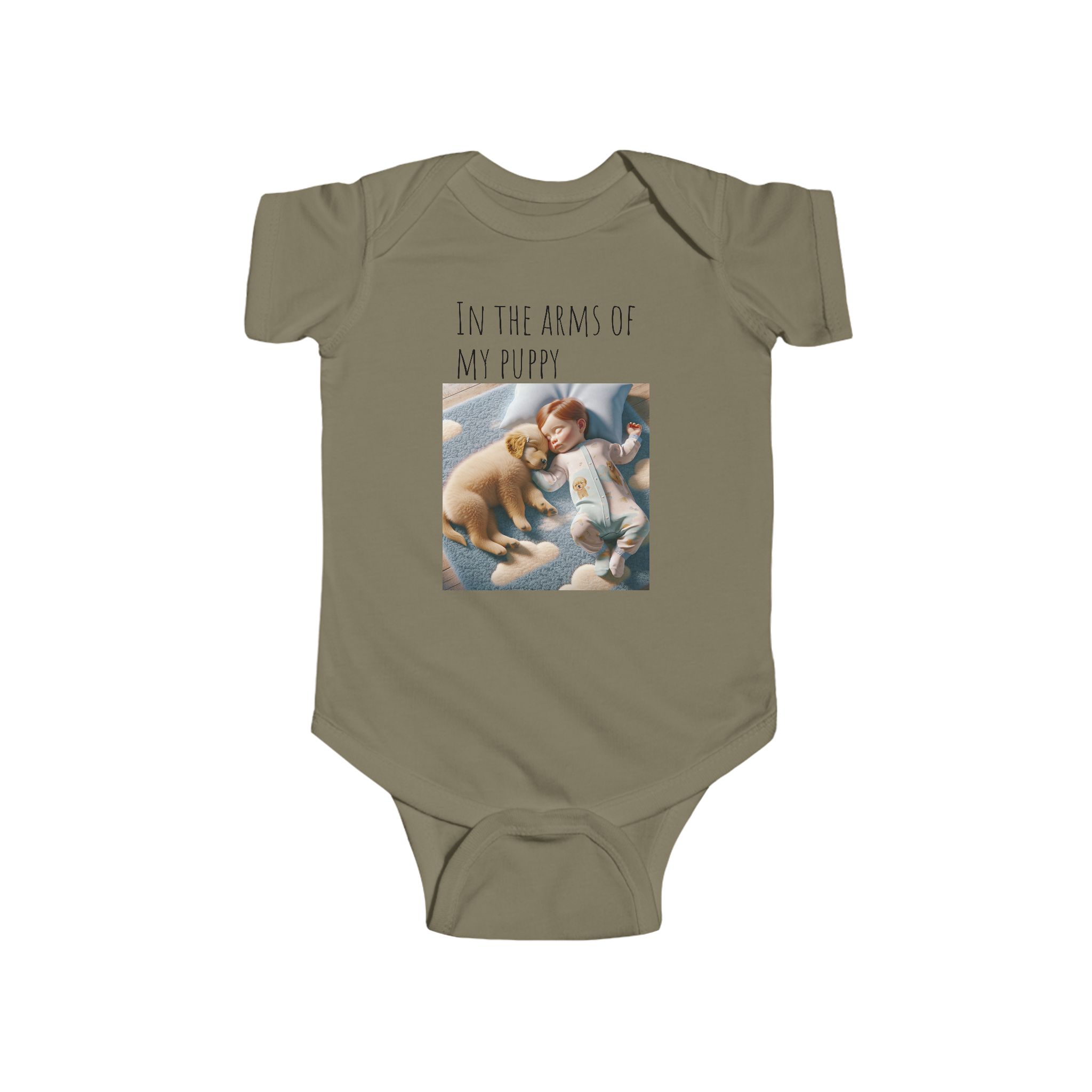 Infant Fine Jersey Bodysuit | "In the Arms of a Puppy" Infant Onesie – Cuteness Wrapped in Comfort! - Image 16