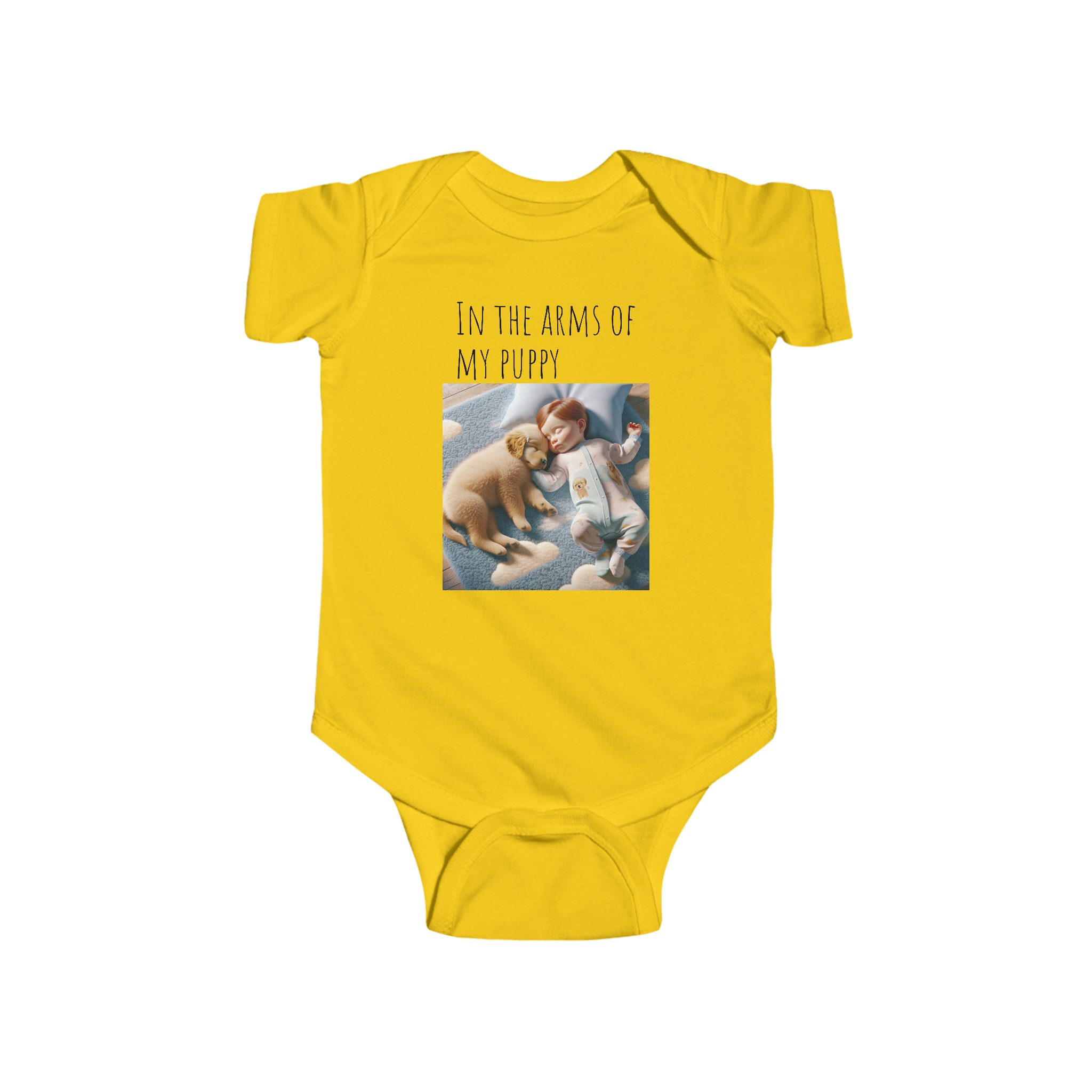 Infant Fine Jersey Bodysuit | "In the Arms of a Puppy" Infant Onesie – Cuteness Wrapped in Comfort! - Image 22