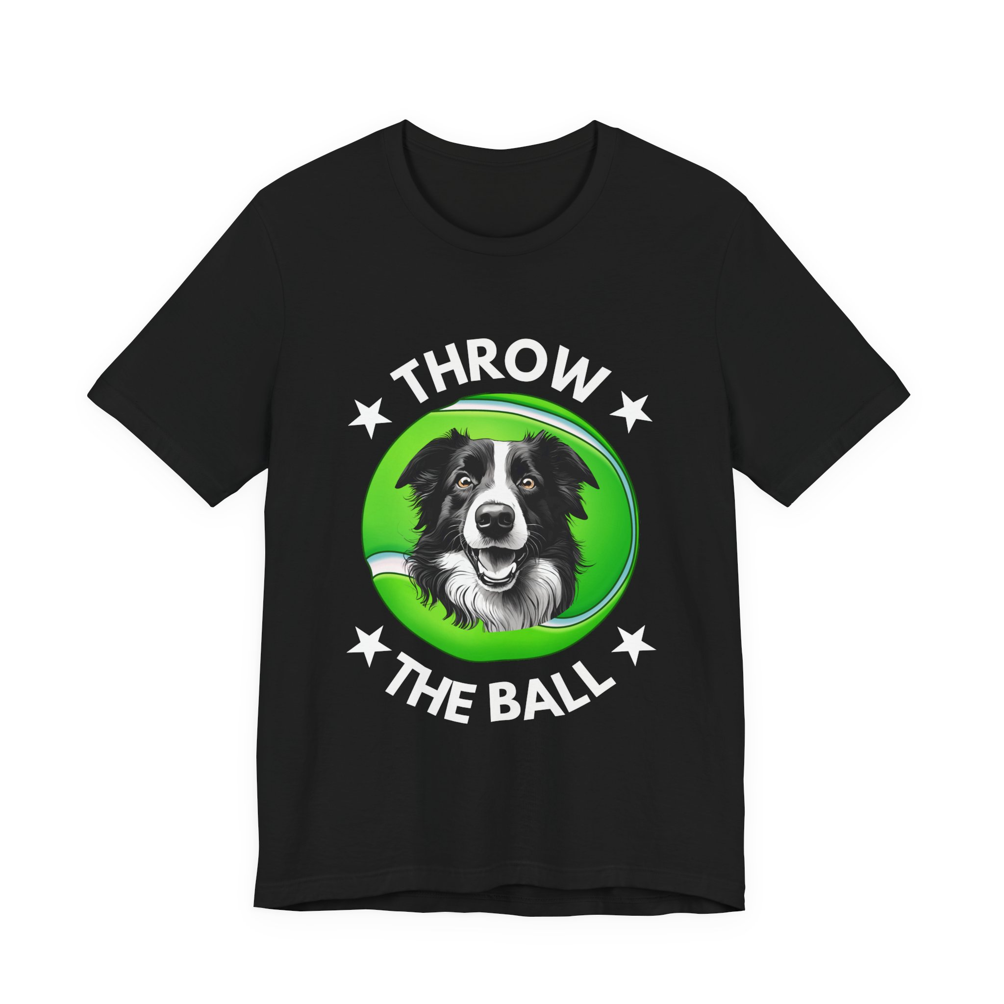Border Collie Throw the Ball Dog Lover T-shirt | Unisex Jersey Short Sleeve Tee - Image 3